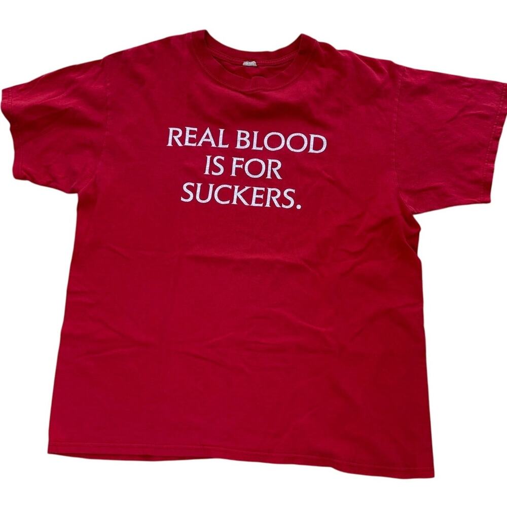 True Blood HBO Real Blood is for Suckers. Promo T-Shirt Mens XL Tru:Blood